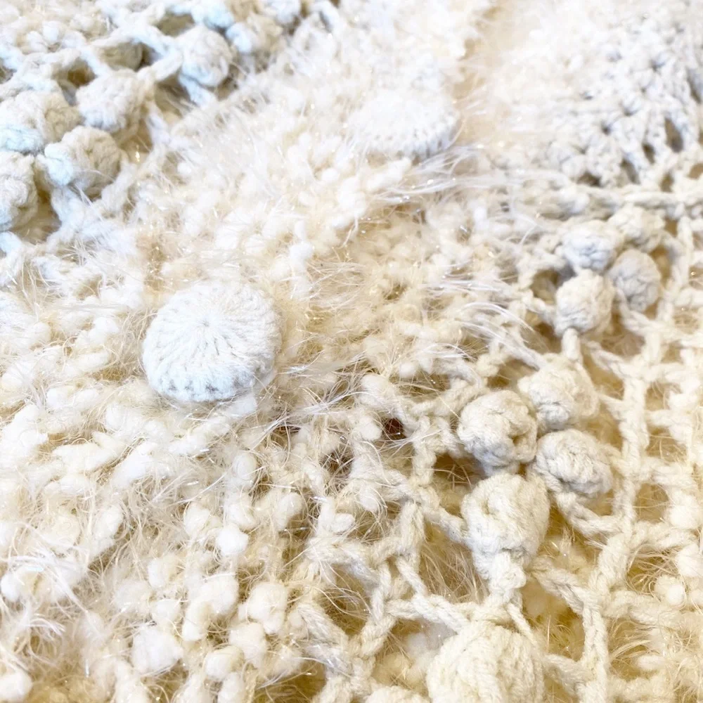 Cecico Crochet Knit Sleeveless Sweater w/Hood -M/L - Picture 9 of 9